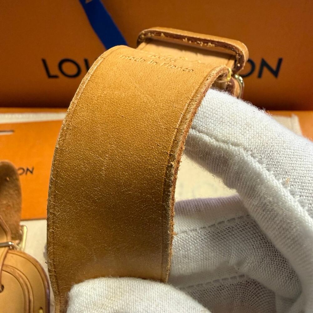 Louis Vuitton Vachetta Leather Luggage Tag and Poignet Authentic NO BOX - Picture 11 of 11